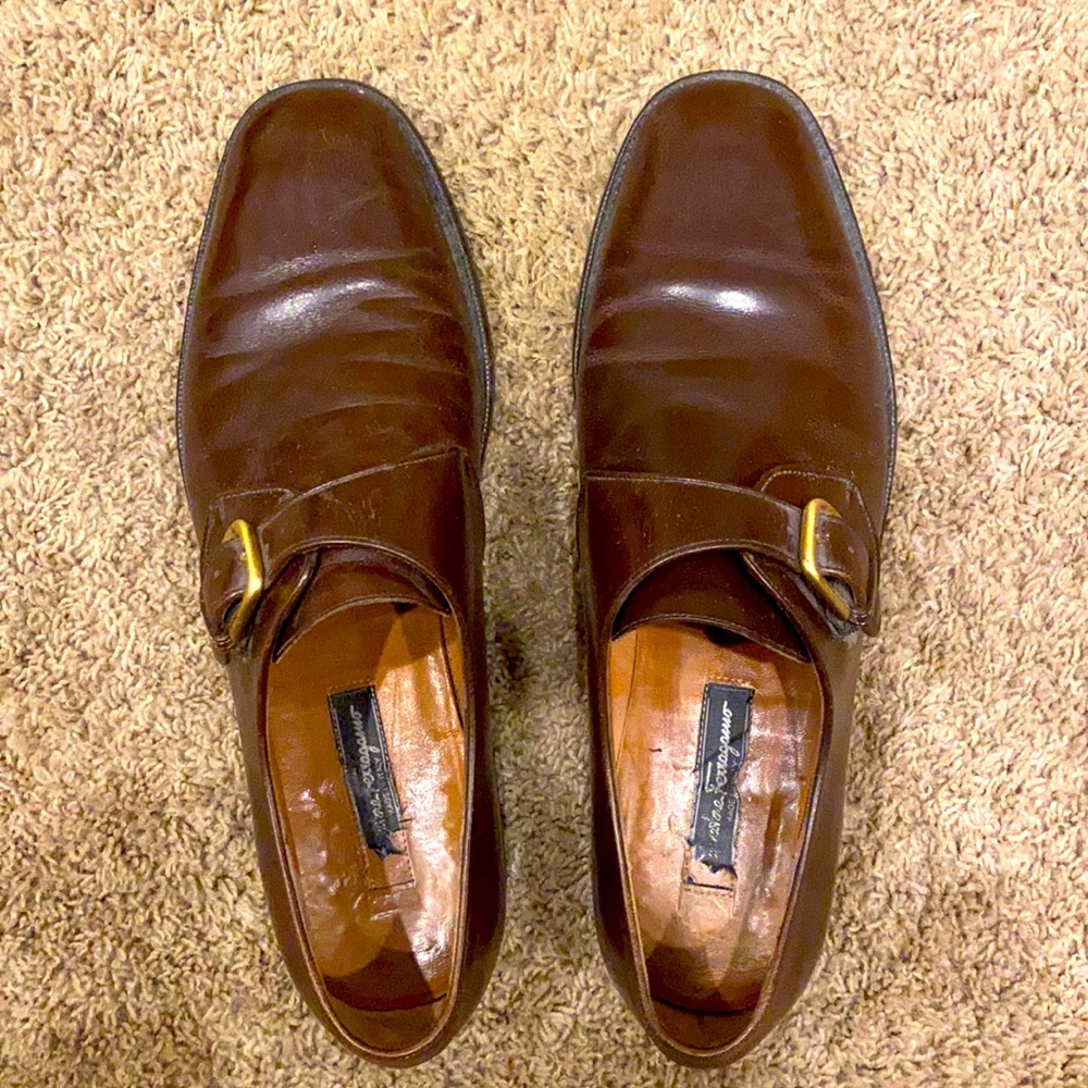 Men’s Ferragamo dress shoes brown leather 10 1/2